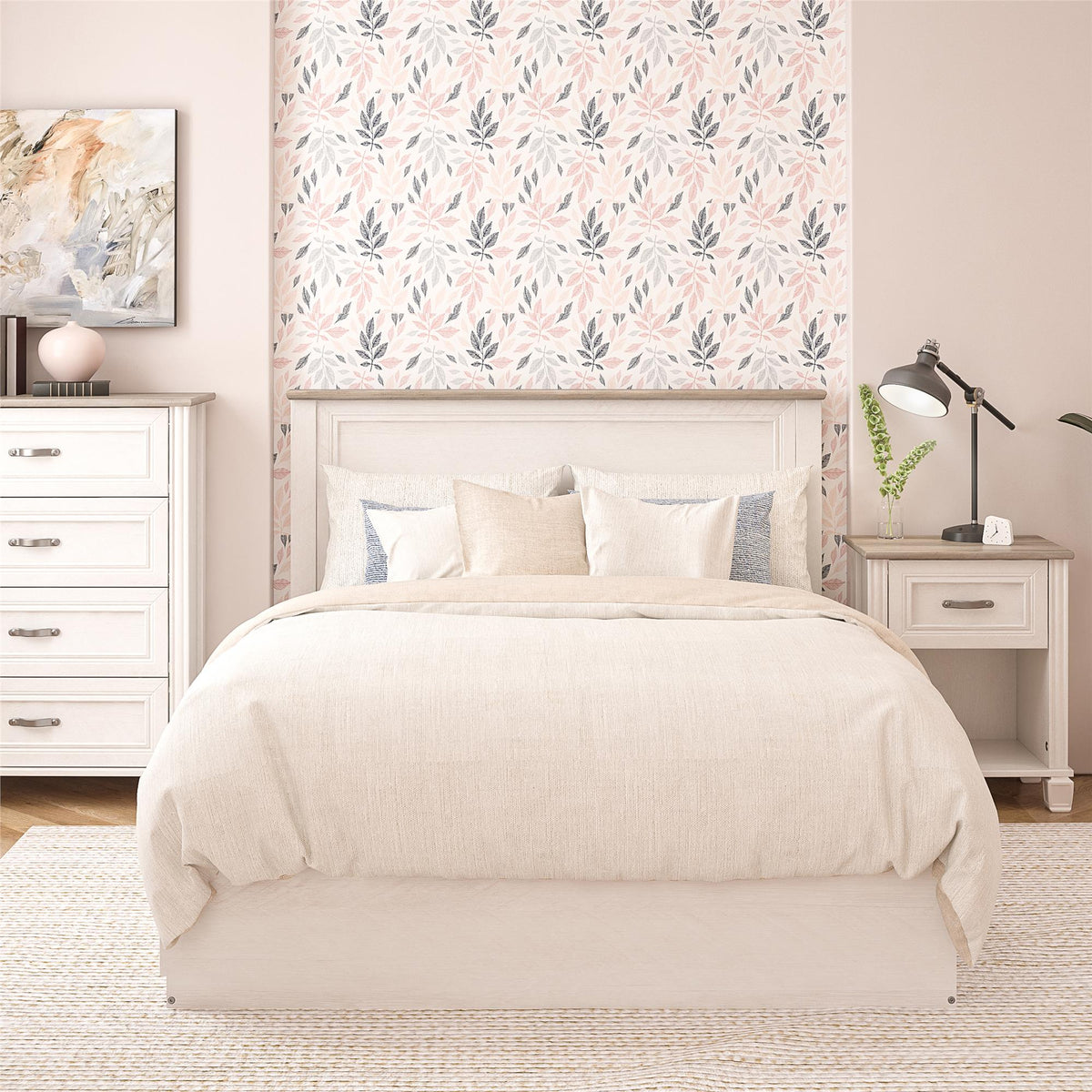 White magnolia deals oak full headboard