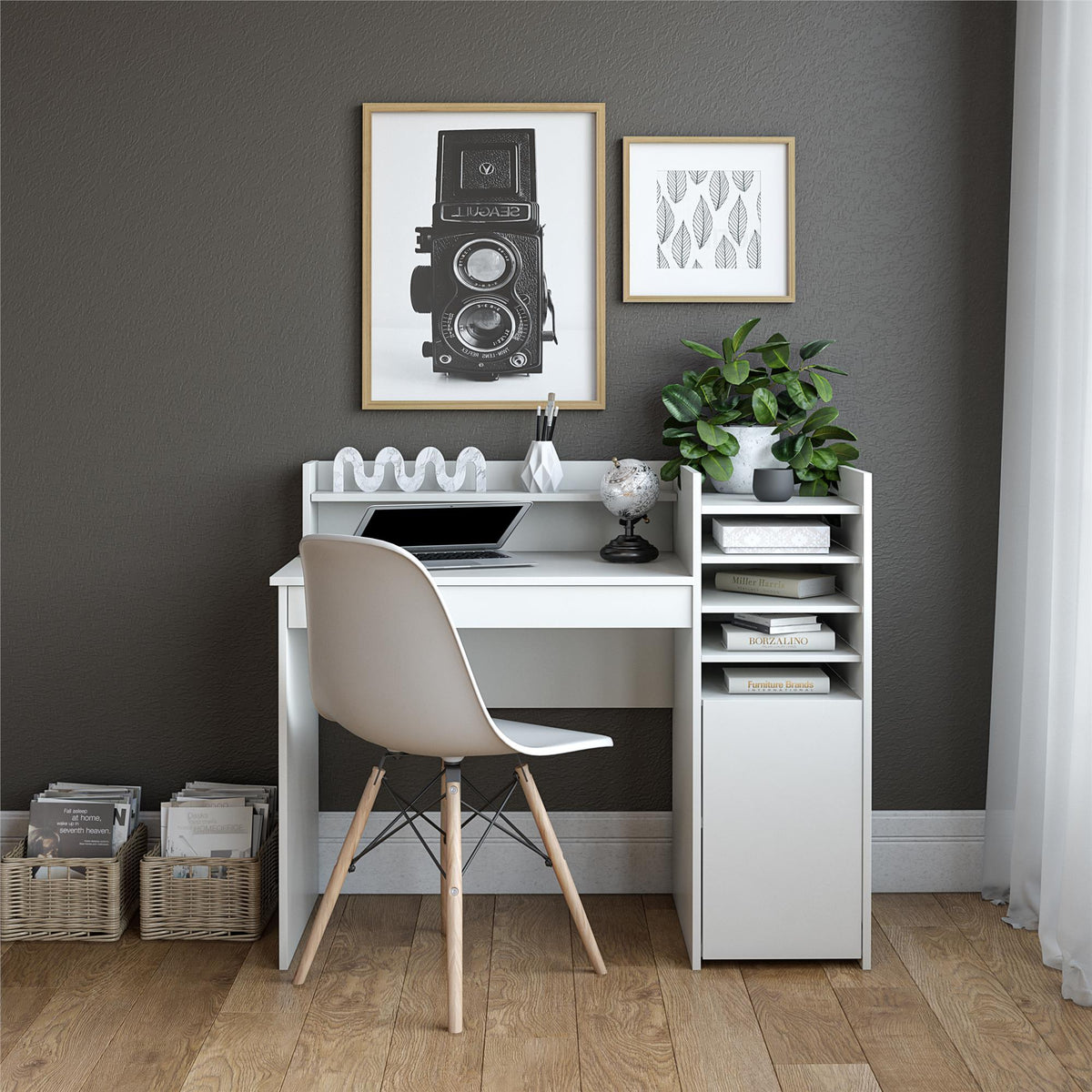 Arleta Swivel Craft Desk and Workbench with Storage – RealRooms