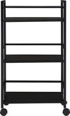 Marshall 3 Shelf Metal Rolling Utility Cart, Black - Black