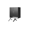 Lory 2 Door Wall Cabinet with Hanging Rod, Black - Black