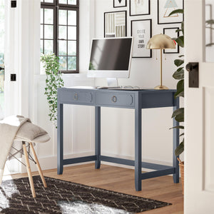 Her Majesty 2 Drawer Writing Desk, Blue - Blue