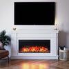 Elmcroft Wide Painted Mantel with Linear Electric Fireplace, White - White