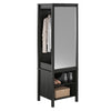 Wimberly Wardrobe with Mirror - Black Oak