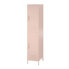 Mission District 2 Door Metal Locker Storage Cabinet - Pale Pink