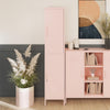 Mission District 2 Door Metal Locker Storage Cabinet - Pale Pink