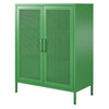 Channing 2 Door Accent Cabinet-Mesh Metal Locker - Kelly Green