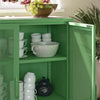 Channing 2 Door Accent Cabinet-Mesh Metal Locker - Kelly Green