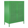 Channing 2 Door Accent Cabinet-Mesh Metal Locker - Kelly Green