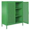 Channing 2 Door Accent Cabinet-Mesh Metal Locker - Kelly Green