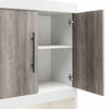 Pinnacle Single Side Cabinet for Wall Beds, Touch Sensor LED Light and Storage - Ironwood