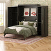 Her Majesty Queen Wall Bed Combo with 2 Side Storage Wardrobes - Black Oak