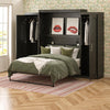 Her Majesty Queen Wall Bed Combo with 2 Side Storage Wardrobes - Black Oak