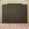 Her Majesty Queen Wall Bed Combo with 2 Side Storage Wardrobes - Black Oak