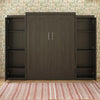 Her Majesty Queen Wall Bed Combo with 2 Side Storage Wardrobes - Black Oak