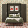 Her Majesty Queen Wall Bed Combo with 2 Side Storage Wardrobes - Black Oak