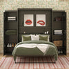 Her Majesty Queen Wall Bed Combo with 2 Side Storage Wardrobes - Black Oak