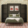 Her Majesty Queen Wall Bed Combo with 2 Side Storage Wardrobes - Black Oak