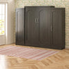 Her Majesty Queen Wall Bed Combo with 2 Side Storage Wardrobes - Black Oak