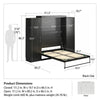 Her Majesty Queen Wall Bed Combo with 2 Side Storage Wardrobes - Black Oak