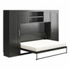 Her Majesty Wall Bed Bundle - Full Size Daybed & 2 Wardrobe Storage Cabinets - Black Oak - Full