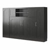 Her Majesty Wall Bed Bundle - Full Size Daybed & 2 Wardrobe Storage Cabinets - Black Oak - Full