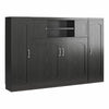 Her Majesty Wall Bed Bundle - Full Size Daybed & 2 Wardrobe Storage Cabinets - Black Oak - Full