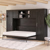 Her Majesty Wall Bed Bundle - Full Size Daybed & 2 Wardrobe Storage Cabinets - Black Oak - Full