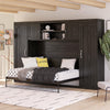 Her Majesty Wall Bed Bundle - Full Size Daybed & 2 Wardrobe Storage Cabinets - Black Oak - Full