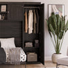 Her Majesty Wall Bed Bundle - Full Size Daybed & 2 Wardrobe Storage Cabinets - Black Oak - Full