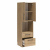 Holly Hills 2-Drawer Bedside Cabinet with Open and Closed Storage - Light Oak