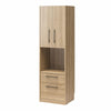 Holly Hills 2-Drawer Bedside Cabinet with Open and Closed Storage - Light Oak