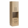 Holly Hills 2-Drawer Bedside Cabinet with Open and Closed Storage - Light Oak