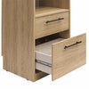 Holly Hills 2-Drawer Bedside Cabinet with Open and Closed Storage - Light Oak