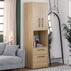 Holly Hills 2-Drawer Bedside Cabinet with Open and Closed Storage - Light Oak