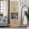 Holly Hills 2-Drawer Bedside Cabinet with Open and Closed Storage - Light Oak