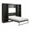 Paramount Full Wall Bed Bundle with 2 Open Storage Side Cabinets - Espresso - Full