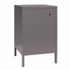 Sunset District Side Table with Perforated Metal Mesh Door - Graphite Grey