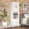 Luxe 2-Door/2-Drawer Closet Tower with 3 Adjustable Clothing Rods - Ivory Oak