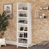 Luxe 6-Shelf Closet Tower with 3 Adjustable Clothing Rods - Ivory Oak