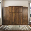 Paramount Queen Wall Bed Bundle with 2 Armoire Side Cabinets - Columbia Walnut - Queen