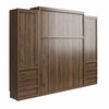 Paramount Queen Wall Bed Bundle with 2 Armoire Side Cabinets - Columbia Walnut - Queen