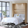 Holly Hills Queen Wall Bed with Signature Sleep 8in Memory Foam Mattress - Light Oak