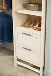 Luxe 2-Door/2-Drawer Closet Tower with 3 Adjustable Clothing Rods - Ivory Oak