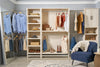 Luxe 2-Door/2-Drawer Closet Tower with 3 Adjustable Clothing Rods - Ivory Oak