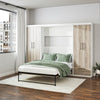 Pinnacle Full Wall Bed Bundle with 2 Wardrobe Side Cabinets, Gray Oak and White - Gray Oak