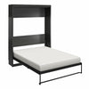 Paramount Queen Wall Bed Bundle with 2 Bedside Storage Cabinets & 8" Memory Foam Mattress - Black Oak - Queen