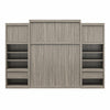 Paramount Queen Wall Bed Bundle with 2 Bedside Storage Cabinets & 8" Memory Foam Mattress - Gray Oak - Queen