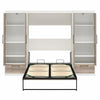 Pinnacle Full Wall Bed Bundle with 2 Wardrobe Side Cabinets, Gray Oak and White - Gray Oak