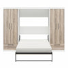 Pinnacle Full Wall Bed Bundle with 2 Wardrobe Side Cabinets, Gray Oak and White - Gray Oak