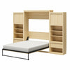 Paramount Queen Wall Bed Bundle with 2 Bedside Storage Cabinets & 8" Memory Foam Mattress - Light Oak - Queen